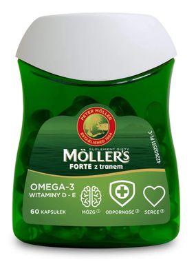 Mollers Omega 3 Forte Möllers Norwegian Fischöl EPA DHA Vitamin D3 E 60 Kapseln