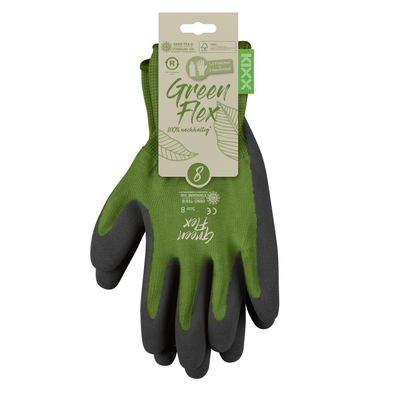 KIXX Green Flex Handschuhe für die Gartenarbeit - Grün/ Dunkelgrün