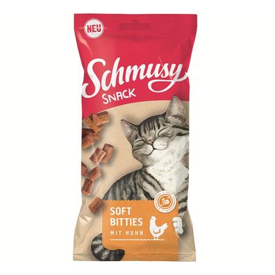 Schmusy Snack Soft Bitties mit Huhn 32 x 60g (46,82/ kg)