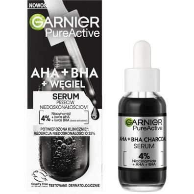 Garnier Pure Active Serum gegen Hautunreinheiten - AHA + BHA + Carbon 30ml