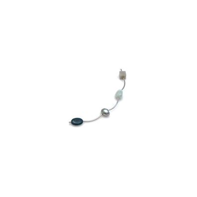 Luna-Pearls - N-3128 - Collier mit Edelsteinen + Zuchtperlen