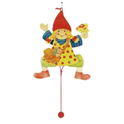 GOKI Hampelfigur Mädchen Hampelmann Ziehfigur Kinder Holzspielzeug 53003 NEU