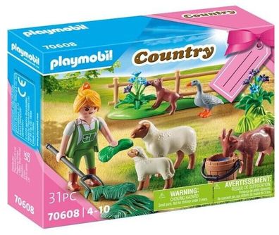 Playmobil Country - Bäuerin mit Weidetieren (70608) Geschenkset 31-teilig