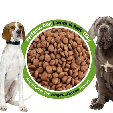 Trockenfutter für Hunde Perfecto Dog Lamm & Reis 15kg