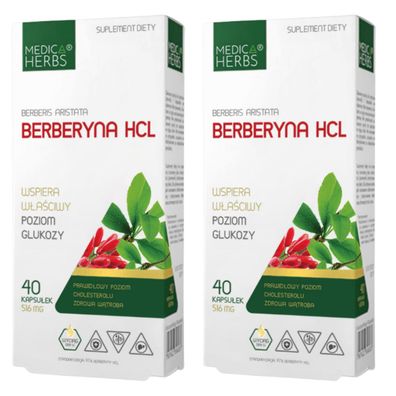 Berberin HCL Berberine Wurzel Extrak 97% 500mg Medica Herbs 80 Kapseln