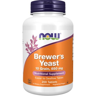 Now Foods, Brewers Yeast, 650mg, 200 Tabletten