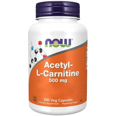 Now Foods, Acetyl-L-Carnitine, 500mg, 200 Veg. Kapseln