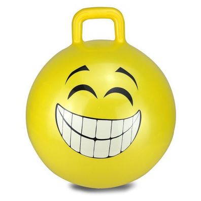 Hüpfball Smile gelb 450mm Springball Lachball Gummhüpfiball