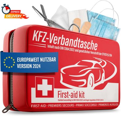 Auto Verbandskasten 2024 (EUROPAWEIT GÜLTIG] - StVO-konform - Erste-Hilfe-Set