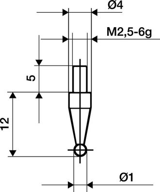 Messeins.D.3mm KGL M2,5 STA z. Messuhren KÄFER