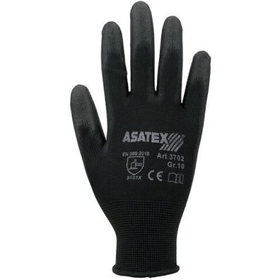 Handschuhe Gr.9 schwarz EN 388 PSA II Nyl.m. PU ASATEX