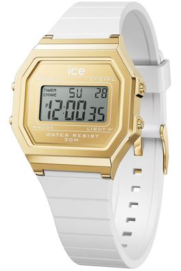 Ice-Watch Armbanduhr ICE Digit Retro Weiß/ Goldfarben S 022049