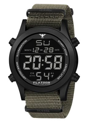 KHS Armbanduhr Platoon Digital Olivgrün/ Schwarz PLABSD. NSGO
