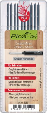 Minenset Pica-Dry 10x graphit Spezialhärte "H" f. feine Markierungen 10 Minen/ Set