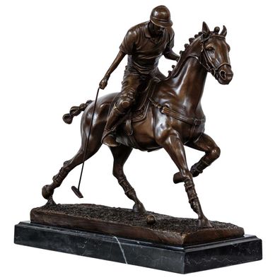 Bronzeskulptur Polo Spieler im Antik-Stil Bronze Figur Statue 33cm
