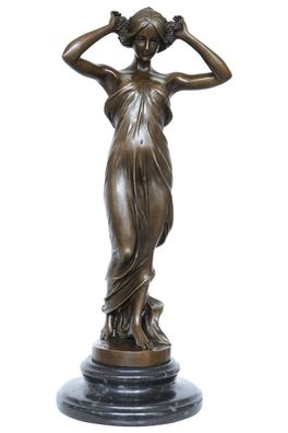Bronzeskulptur Nymphe Frau im Antik-Stil Bronze Figur 34cm
