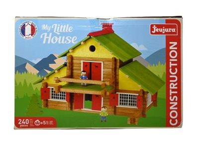JeuJura Holzbau-Chalet-Spielzeug im Koffer (240 Teile) Puppenhaus Spielhaus Holz