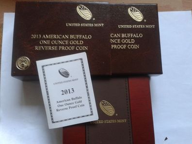 Box Etui für 50$ 2013 PP USA reverse Buffalo Büffel 1 Unze Gold - OHNE Münze