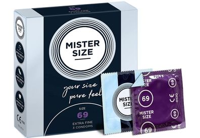 Premium Mister Size Extra Fine Kondome, 69mm, 3 Stück