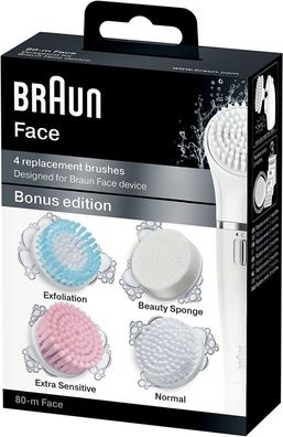 Braun Face 80m Bonus Edition Gesichtsbürste Ersatzbürsten Aufsatz Set 4 Stück