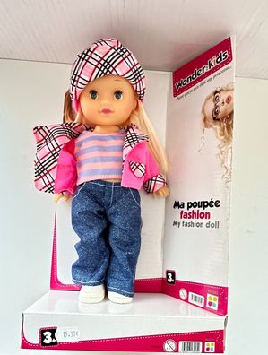 Spielzeug Puppe Spielpuppe Fashion Puppe mit Hut + Jeans Wonder Kids ab 3 Jahren