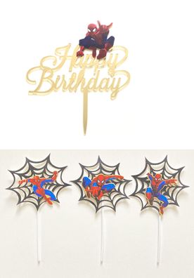 Spiderman Kuchen Topper Set Cupcake Torte Kuchen Dekoration Spinne Superheld
