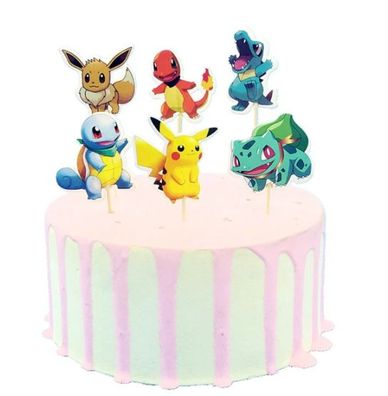 24 x Pokemon Topper Cupcake Kinder Pikachu Geburtstag Muffin Kuchen Torte Deko