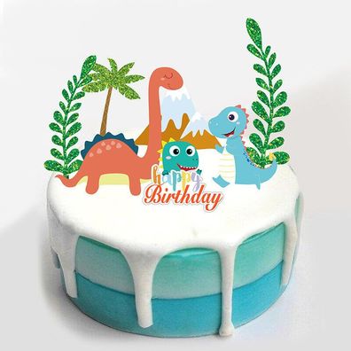 Dinosaurier Topper Cupcake Kinder Geburtstag Muffin Torte Deko Dino Ballon Set