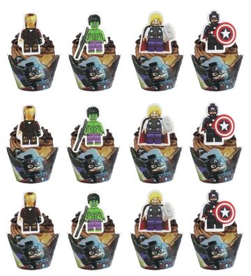 Lego Avengers Superheld Muffin Banderole Topper Cupcake Kinder Geburtstag Kuchen
