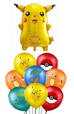 Pokemon Ballons Pikachu Set Geburtstag Luftballon Party Kinder Folienballon bunt