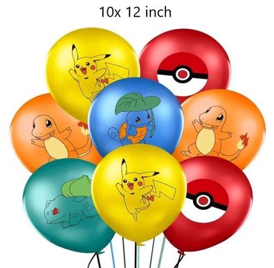 Pokemon Ballon Set Kinder Geburtstag Latexballons Luftballons Helium geeignet