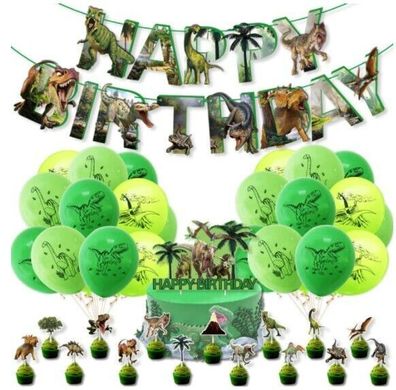 Dinosaurier XXL 43 tlg Ballon Set Girlande Topper Geburtstag Kinder Party Deko