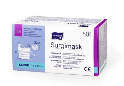 Medizinische Einweg-Gesichtsmasken, 50 Stück - Typ IIR Chirurgische Masken
