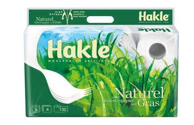 Hakle Naturel Toilettenpapier - 8 Rollen, 3-lagig