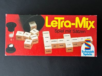 Letra-Mix Spiel mit Sätzen Schmidt Spiele Alte rote Version Retro Würfelspiel
