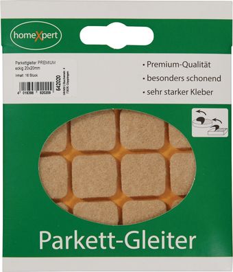 Parkettgleiter Premium 20 x 20mm Filz natur eck. selbstkl.