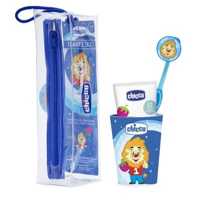 Chicco Reiseset Zahnpflege für Kinder 3-6 Jahre Blau