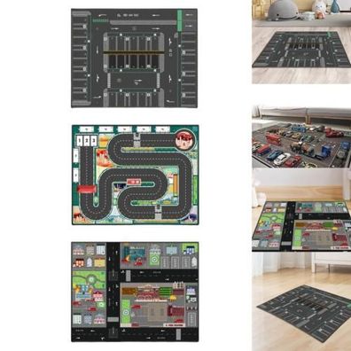 Tragbarer Autoteppich Spielmatte Spielen mit 132 Autos Spielteppiche Stadtszene