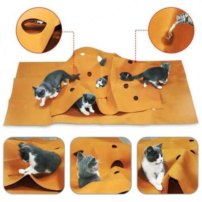 Katzenspielzeug Katzen Kratzmatte Spielmatte Haustiere Spielteppich Katzenhohle