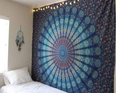 Indisch Wandteppich Wandbehang Tischdecke Indien Mandala Strandtuch Wandtuch
