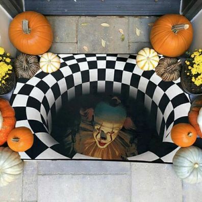 Halloween Party 3D Kanal Kanaldeckel Horror Home Teppich Clown Falle Bodenmatte