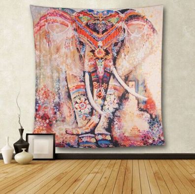 Indisch Elefant Tagesdecke Mandala Wandteppich Wandbehang Badetuch Yoga Matte DE