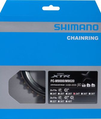 Shimano Kettenblatt XTR FC-M9000/ M9020 2-fach 34 Zähne LK 96 mm