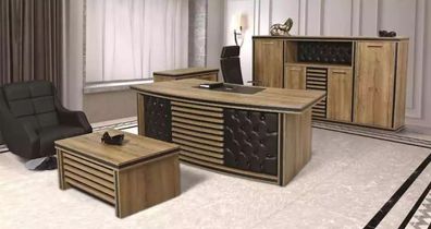 Komplettes Büro-Set Schreibtisch Büroschrank Couchtisch Designer Möbel
