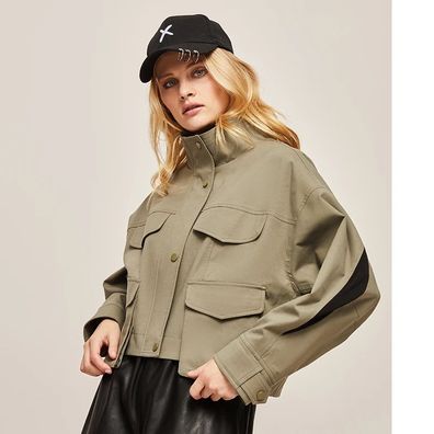 Spring/ Autumn Casual Short Cargo Coat Women Go with Everything The Little Man Casual