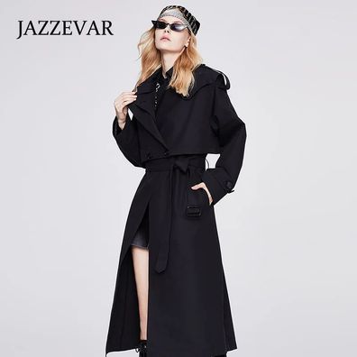 Women´s Mid-length Trench Coat England Style Double-breasted Windbreaker In Spring