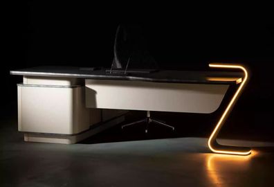 Schreibtisch LED Beleuchtet Design Tisch Büro Einrichtung Tische 250cm