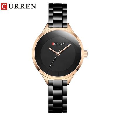 9015 Women Watches Gold Black Full Steel Dress Jewelry Quartz Watch Women Elegant