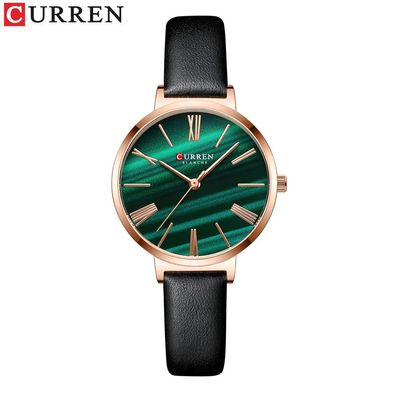 Watch for Women Malachite Green Quartz Dress Bracelet Wristwatch with Leather