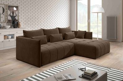 FURNIX Sofa YAHO Couch ausziehbar mit Bettkasten und Kissen Schlafsofa MH 20